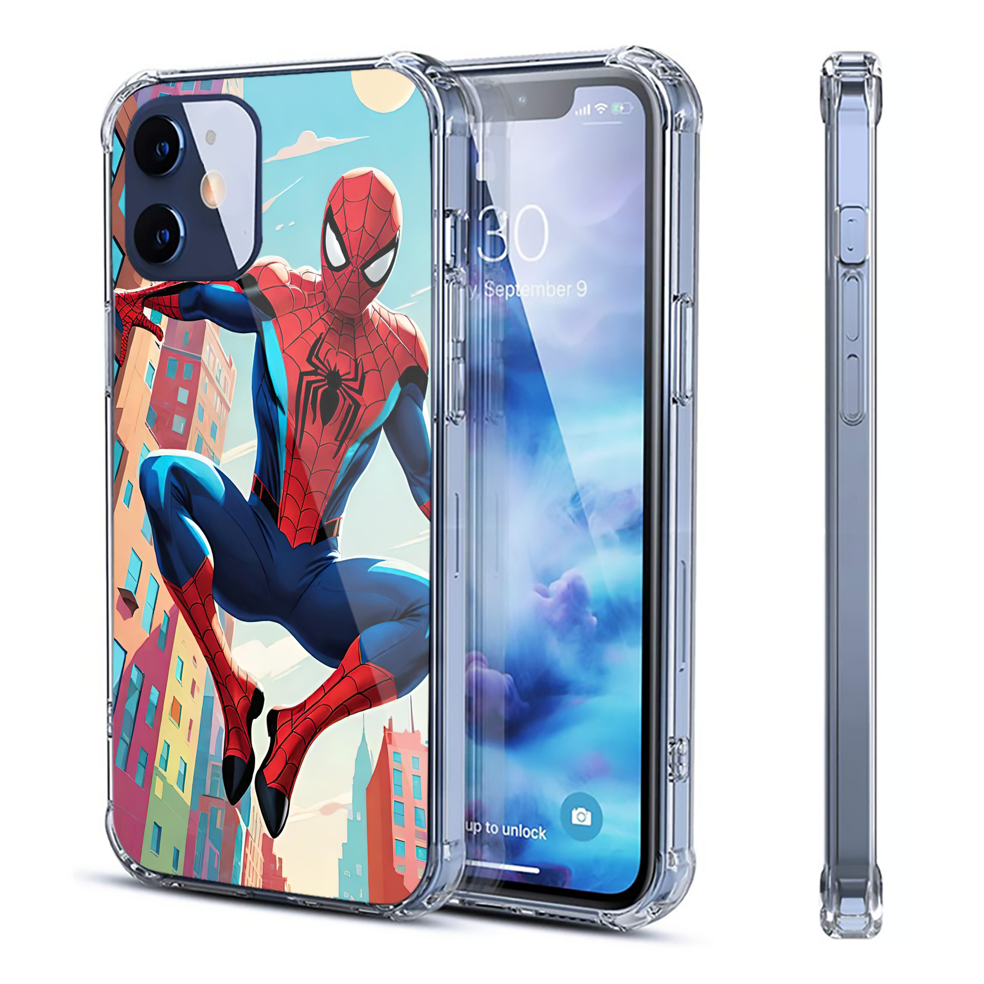 （画像用） Spider Man スパイダーマン 【iPhone 12シリーズ対応】透明スマホケース（クリアソフトケース）